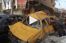 لحظۀ انفجار خودرو بمب گذاری شده در بغداد