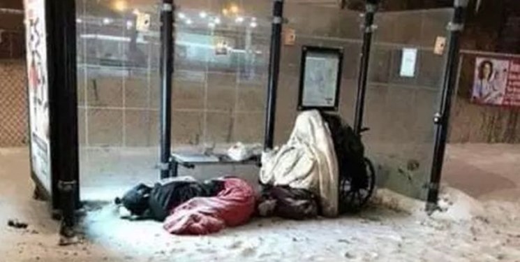 تلف شدن ۱۸ بی‌خانمان آمریکایی در سرمای شدید +تصویر