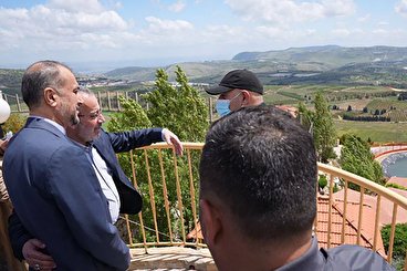 بازدید امیرعبداللهیان از سرزمین‌های اشغالی فلسطین در نقطه صفر مرزی لبنان