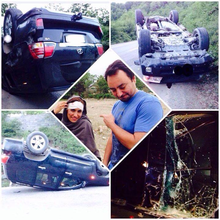 خودروي واژگون‌شده دو عضو گروه آرين