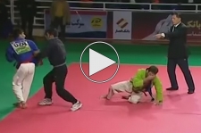 کتک‌ خوردن ورزشکار ازبک از برادر حریف ایرانی!