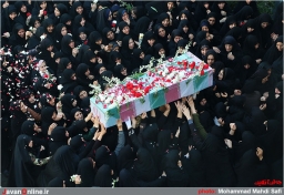 تشییع پیکر دو شهید گمنام در محله بلوار ابوذر تهران