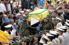 مراسم تشییع پیکر شهید مصطفی بدرالدین در بیروت