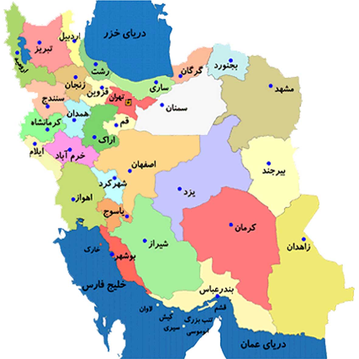 عکس نقشه ی ایران و همسایگانش