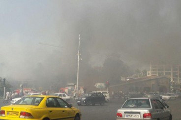 آتش‌سوزی در میدان قدس تهران