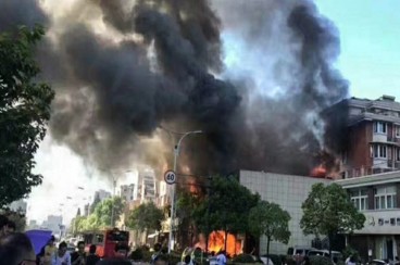 لحظه انفجار گاز در شهر هانگژو چین