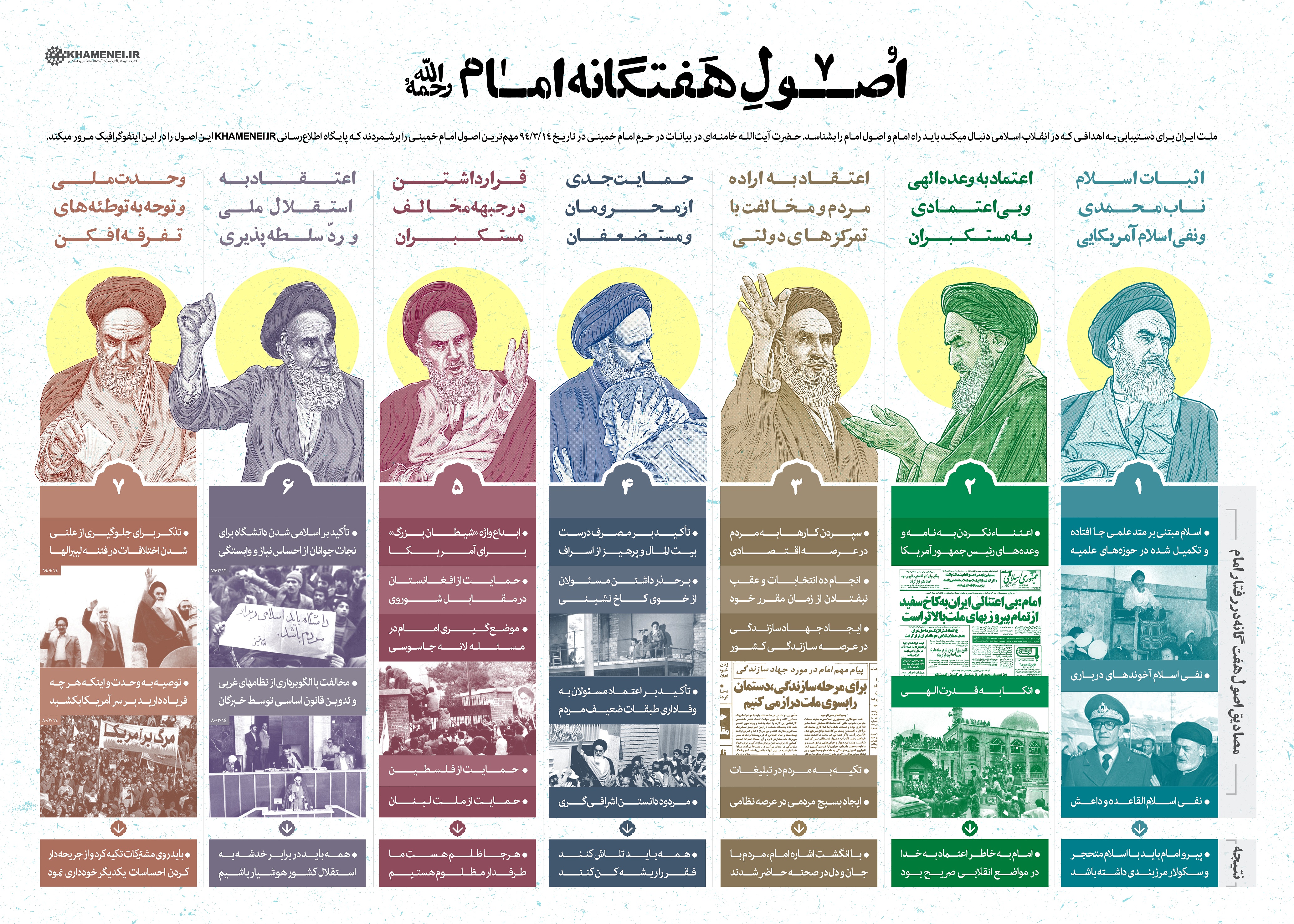 اصول هفتگانه امام خمینی(ره) به روایت امام خامنهای(حفظه الله) اصول هفتگانه امام خمینی(ره) به روایت امام خامنهای(حفظه الله)