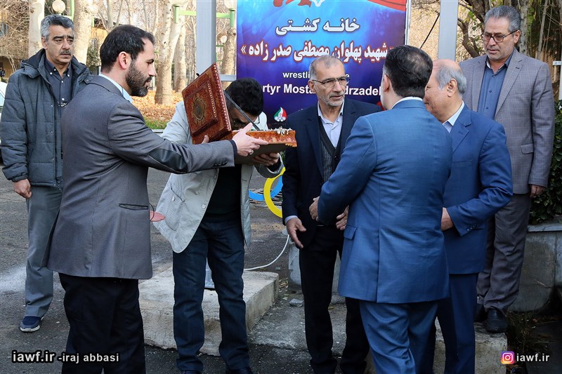 مراسم نامگذاری خانه کشتی محمد بنا به شهید مصطفی صدرزاده (گزارش تصویری)