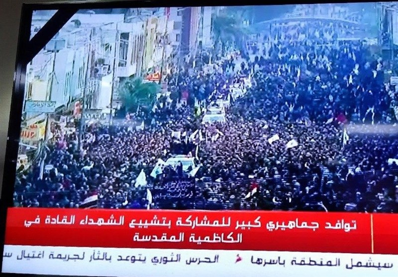 پیکر «حاج قاسم» روی دوش مردم عراق پیکر «حاج قاسم» روی دوش مردم عراق