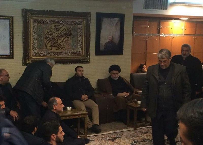 حضور مقتدی صدر در منزل سردار شهيد حاج قاسم سليمانی