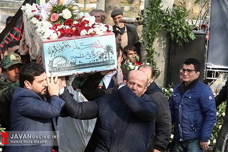 تشییع و خاکسپاری شهید گمنام در خانه کشتی شهید صدرزاده