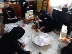 تولید ماسک توسط خواهران بسیجی در نوشهر