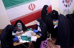 جهاد خدمت هزار بانوی بسیجی برای تأمین ماسک شهروندان چهار محال و بختیاری