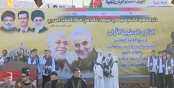 مراسم باشکوه یادبود شهید قاسم سلیمانی در مرز سوریه و عراق