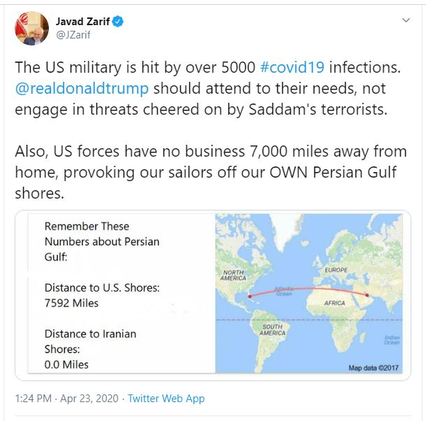 ظریف: نیروهای آمریکایی، ملوانان ما را تحریک می‌کنند
