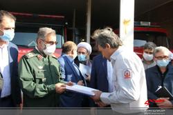 تجلیل سردار مولایی فرمانده سپاه البرز از آتش نشانان شهرستان اشتهارد