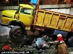 فوت یک نفر بر اثر تصادف کامیون با پراید در بزرگراه امام علی