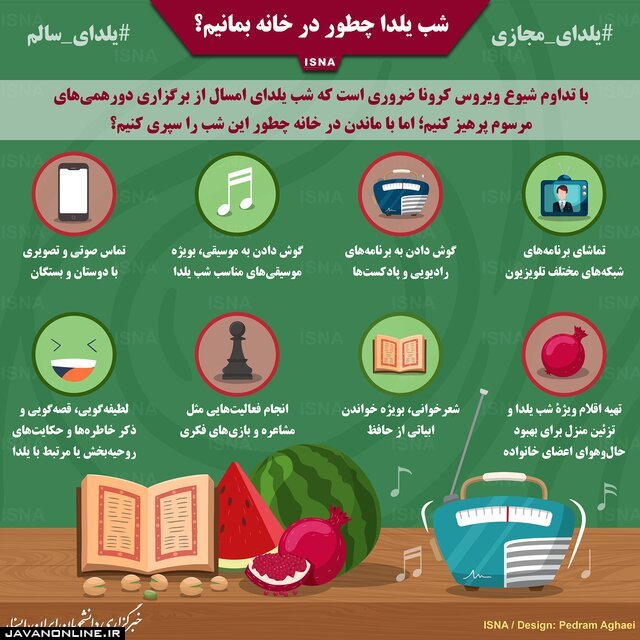 اینفوگرافیک/ شب یلدا چطور در خانه بمانیم؟
