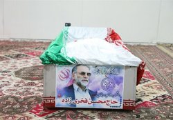پیکر مطهر دانشمند هسته‌ای در حرم رضوی طواف داده شد