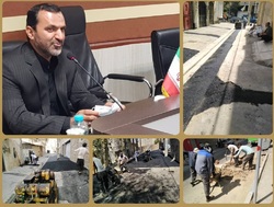 عملیات لکه گیری آسفالت سطح شهر، بطور مستمر در دست اجراست