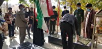 عطر افشانی قبور شهدای شهر مال خلیفه