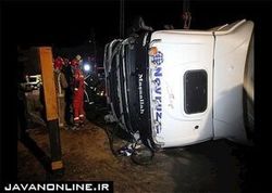 تصادف اتوبوس کارگران معدن چادرملو در اصفهان
