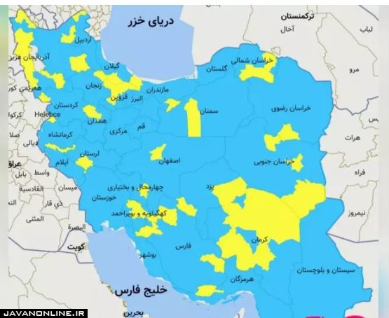 تعداد شهرستان&zwnj;های قرمز و نارنجی کرونا به صفر رسید