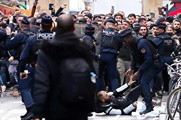 درگیری پلیس فرانسه با کردهای معترض