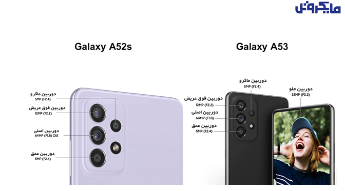 مقایسه گوشی A53سامسونگ با گلکسی A52s - مایکروتل