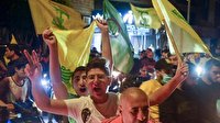 جشن خیابانی حزب‌الله از پیروزی بر امریکا و اسرائیل