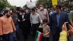 «محمد مخبر» در راهپیمایی روز قدس حضور یافت