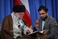 تقدیر رهبر انقلاب از قاری قرآن دیدار نمایندگان مجلس