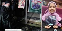 دلجویی رهبر انقلاب از دختر خردسال شهید با حضور سرزده در گلزار شهدای تهران