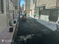 اجرای جدولگذاری و بهسازی روکش آسفالت در نصیرشهر