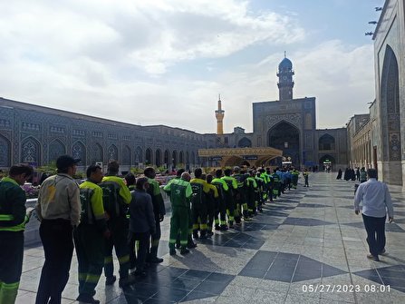 بهره‌مندی بیش از هزار نفر از نیروهای خدمات شهری از سفره کرامت رضوی