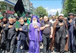 حضور سفیر ایران با قرآن در راهپیمایی تاسوعای شیعیان گرجستان