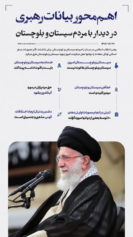 مهم‌ترین بیانات امروز رهبر انقلاب