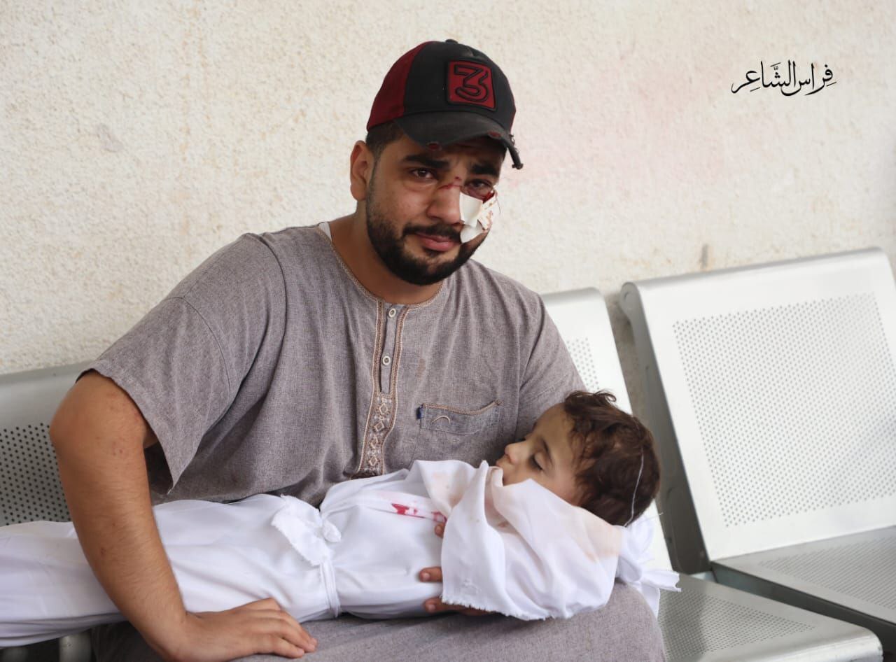 گوشه‌ای از جنایت تروریست‌های کودک کش صهیونیست در غزه