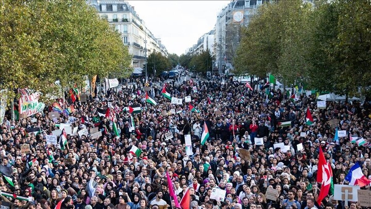 پلیس فرانسه با گاز اشک‌آور به حامیان فلسطین حمله کرد