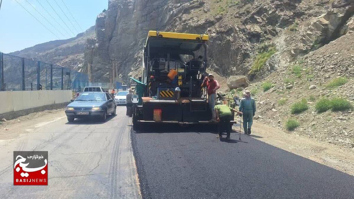 آغاز عملیات اجرای روکش آسفالت در محور کرج-کندوان