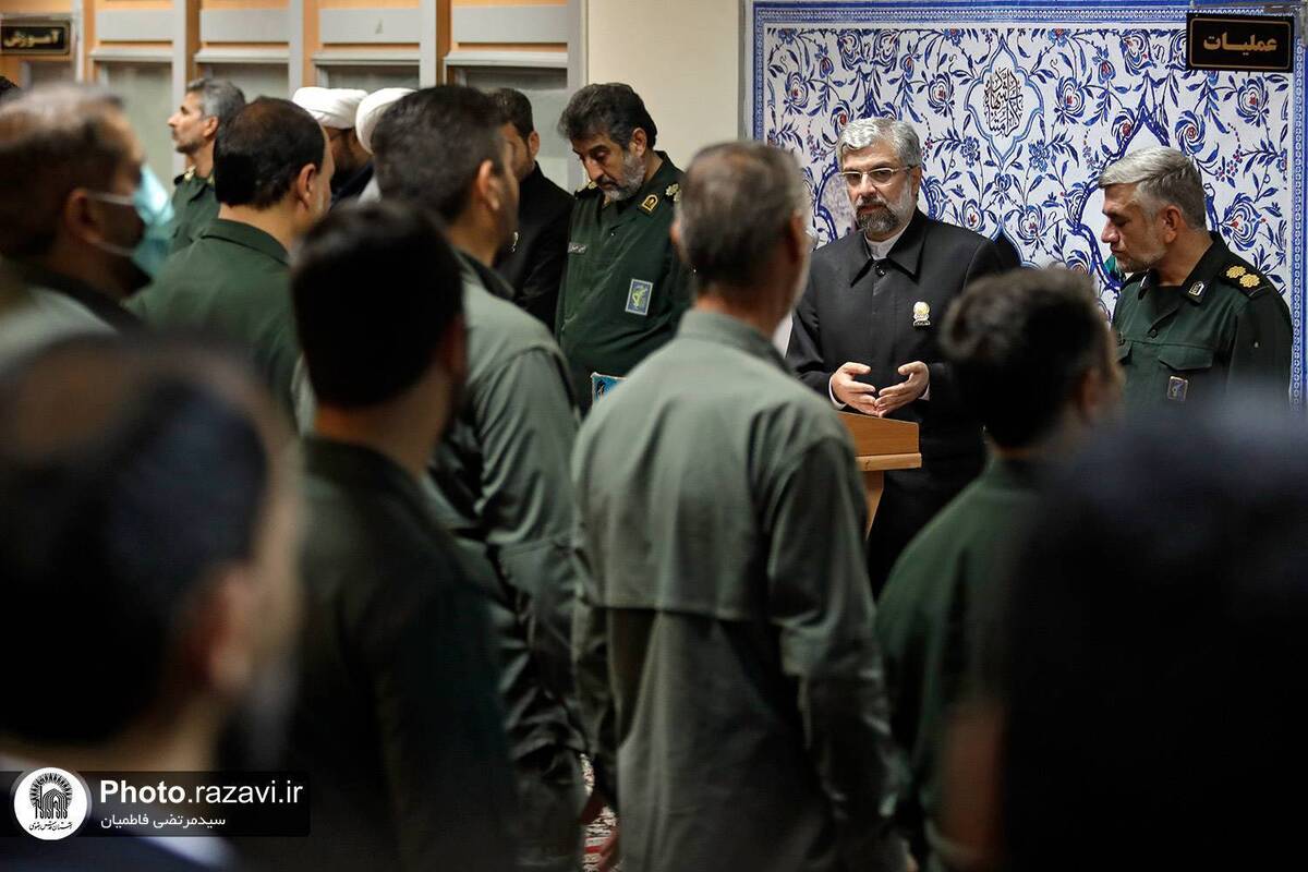 مراسم صبحگاه یگان حفاظت حرم مطهر امام رضا(ع) درسالروزتاسیس سپاه پاسداران انقلاب اسلامی