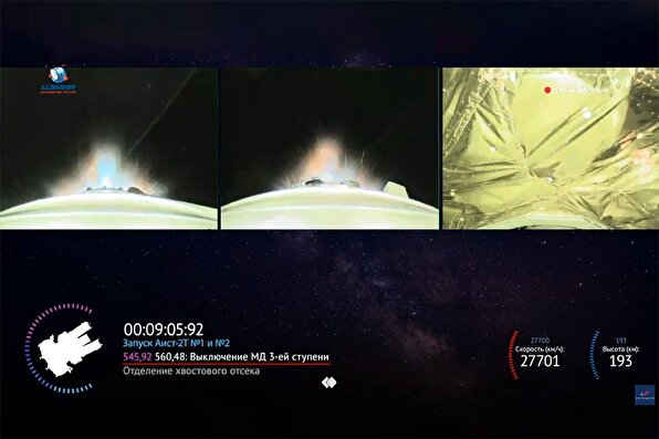 لحظۀ جداشدن ماهواره‌های ایرانی از ماهواره‌بر سایوز