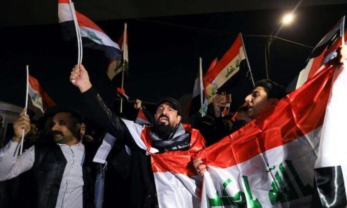 تظاهرات ضد آمریکایی و اسرائیلی در منطقه سبز بغداد