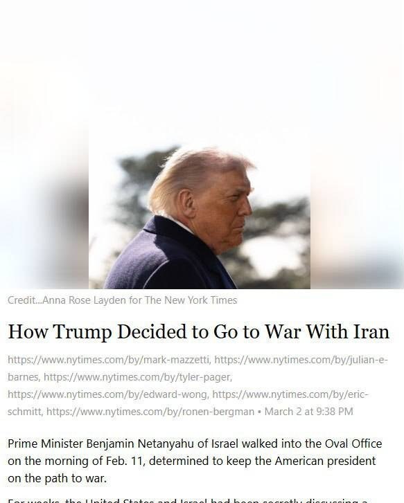 افشاگری نیویورک تایمز: ترامپ گفت چاره‌ای جز همراهی با نتانیاهو ندارم