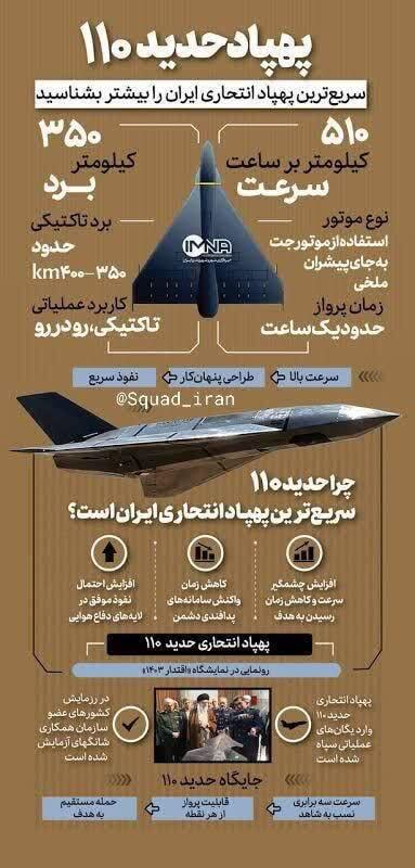 اینفوگرافی | سپاه برای اولین‌بار از پهپاد حدید ۱۱۰ استفاده کرد