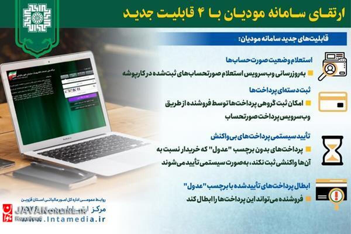 ارتقای سامانه مودیان با ۴ قابلیت‌ جدید جهت تسهیل انجام تکالیف مشمولان