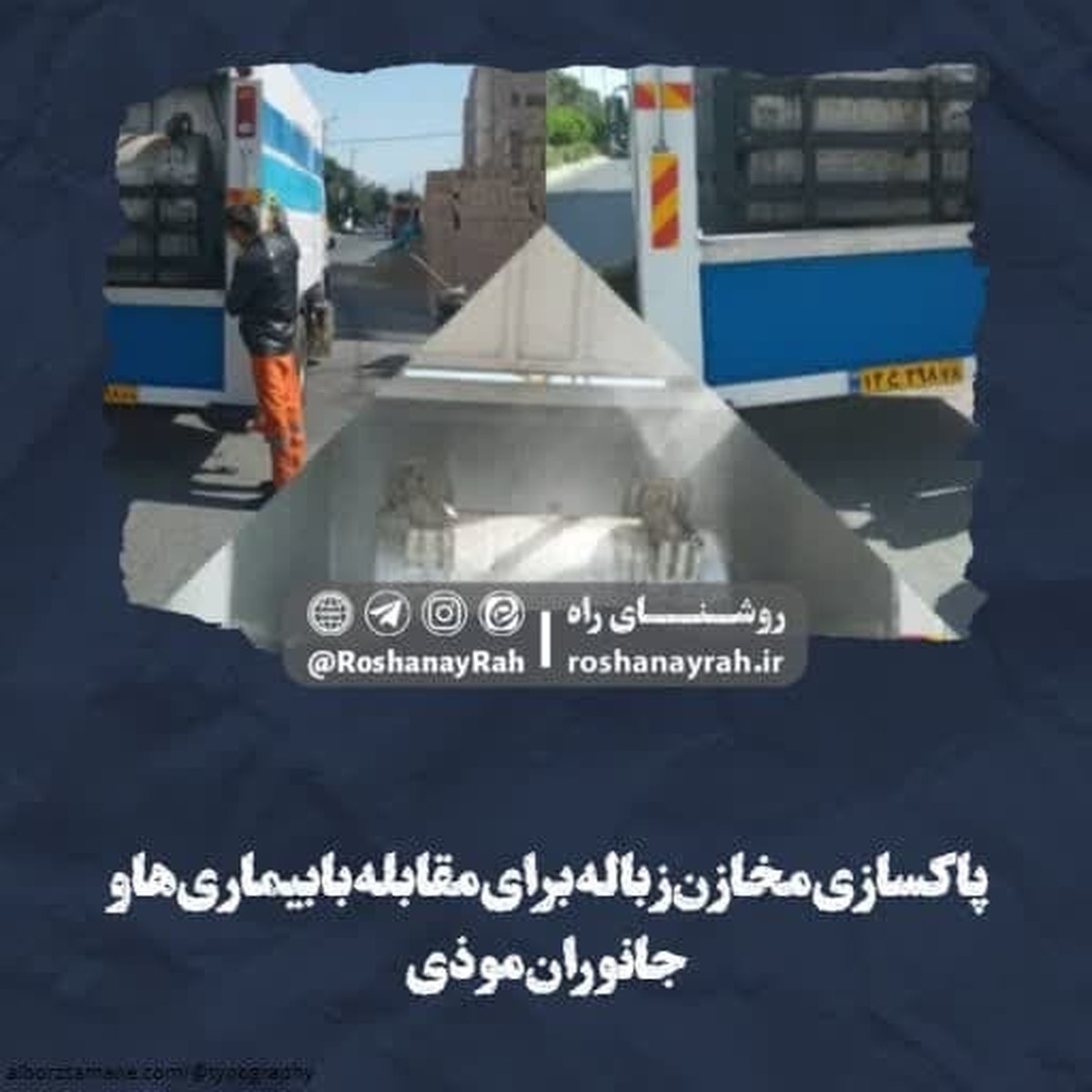 پاکسازی مخازن زباله برای مقابله با بیماری‌ها و جانوران موذی