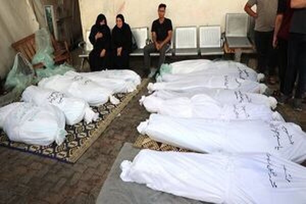 مشاهده آثار شکنجه و رد زنجیر تانک روی پیکرهای شهدای فلسطینی