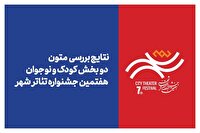 اعلام نتایج بررسی متون بخش‌های «کودک» و «نوجوان» جشنواره تئاتر «شهر»