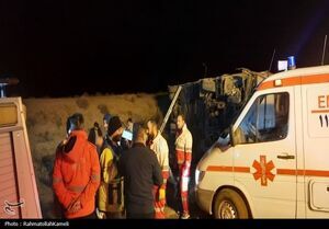 فرض اولیه پلیس درباره علت حادثه واژگونی اتوبوس اصفهان_نطنز